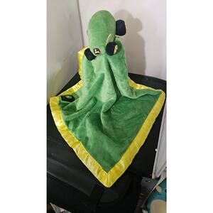 JOHN DEERE Green Yellow TRACTOR Comforter Lovey Baby Security Blanket Toy B1